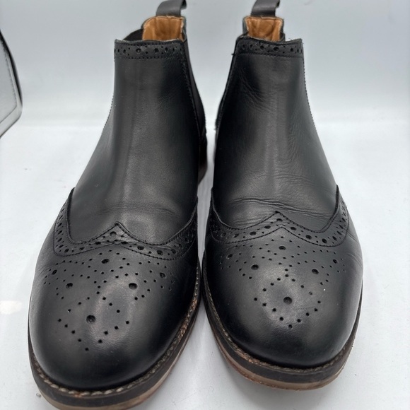 Thomas & Vine Watson Men´s Wingtip Chelsea Boot 10 Black Leather Comfort Pull on - Picture 4 of 8